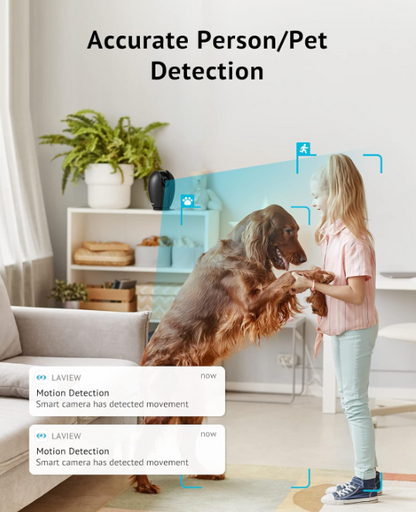 Baby Monitor with Phone App (2 Pack), 1080P Wifi Pet Camera Indoor, 360° Home Security Camera with Motion & Sound Detection, Two-Way Audio, Night Vision, Local & Cloud Storage, Works with Alexa