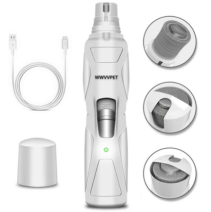 Pet Nail Grinder with LED Light & 2 Grinding Heads, 2-Speed Low Noise & More Powerful Dog Nail Grinder, Pet Nail Trimmer File, Painless Paw Claw Care, Quiet Toenail Grooming Tool for L/M/S Dogs/Cats