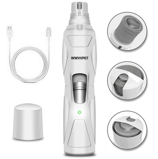 Pet Nail Grinder with LED Light & 2 Grinding Heads, 2-Speed Low Noise & More Powerful Dog Nail Grinder, Pet Nail Trimmer File, Painless Paw Claw Care, Quiet Toenail Grooming Tool for L/M/S Dogs/Cats